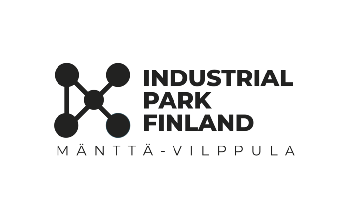 Industrial Park Finlandin musta logo valkoisella pohjalla.